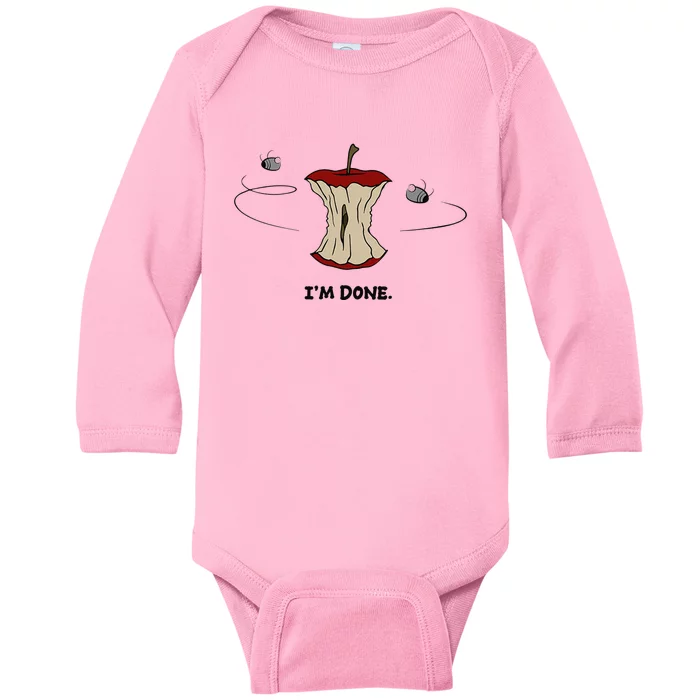 Funny Rotten Apple Sarcastic Retired Teacher Retirement Gift Baby Long Sleeve Bodysuit