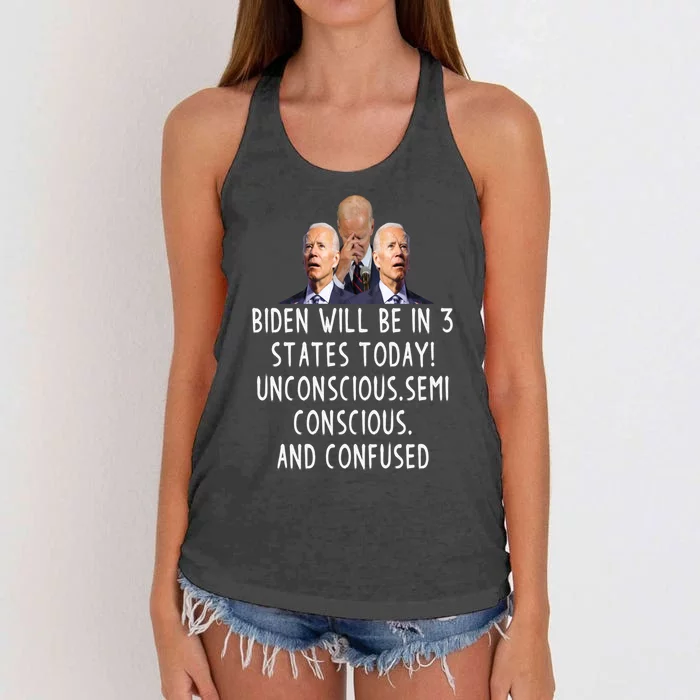 Funny Republican Anti Joe Biden Quote Anti Joe Biden Gift Women's Knotted Racerback Tank