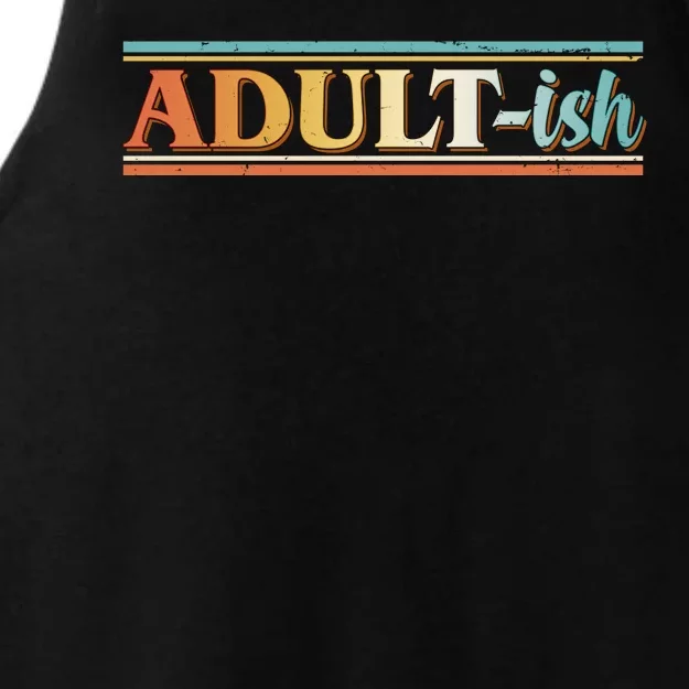 Funny Retro Adultish Ladies Tri-Blend Wicking Tank