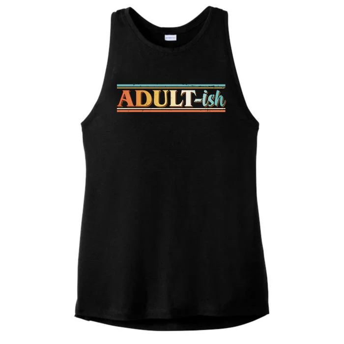 Funny Retro Adultish Ladies Tri-Blend Wicking Tank