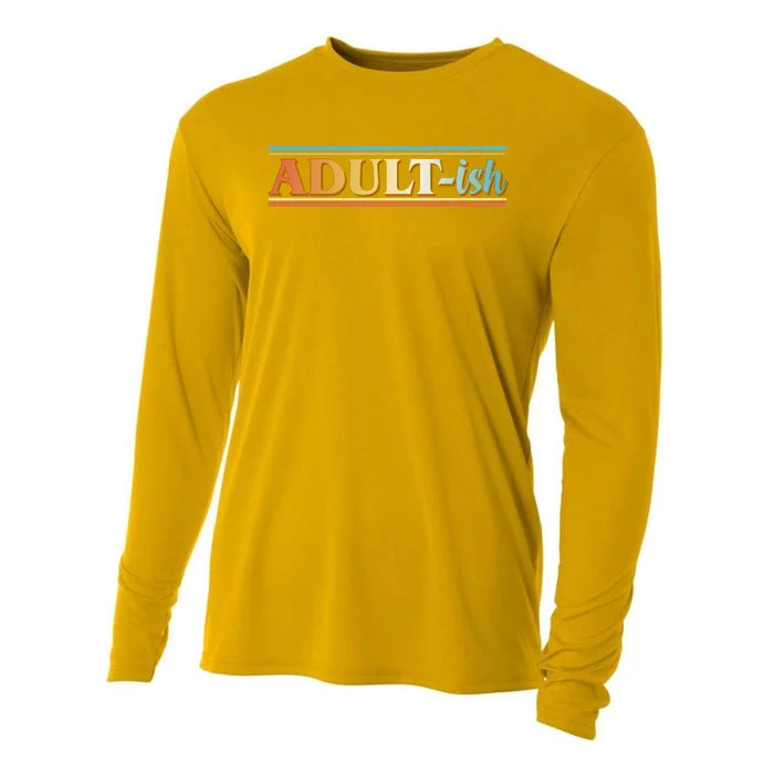 Funny Retro Adultish Cooling Performance Long Sleeve Crew