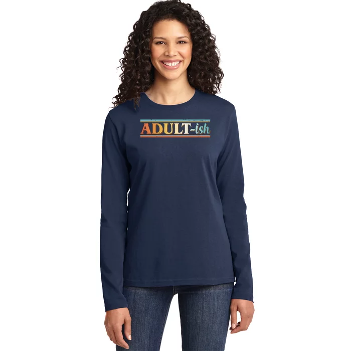 Funny Retro Adultish Ladies Long Sleeve Shirt