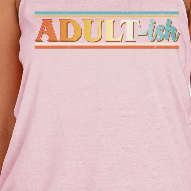 Funny Retro Adultish Women's Knotted Racerback Tank