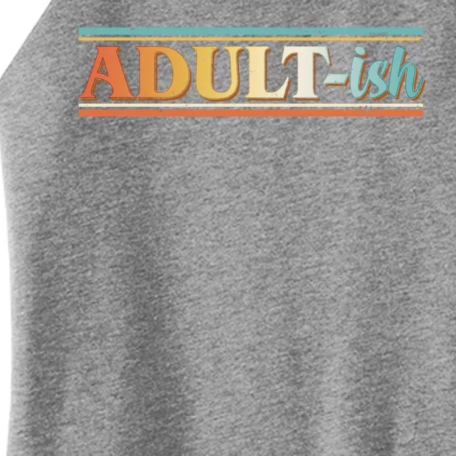 Funny Retro Adultish Women’s Perfect Tri Rocker Tank