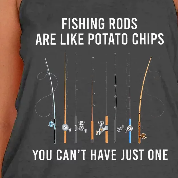 Fishing Rods Are Like Potato Chips You CanT Have Just One Women's Knotted Racerback Tank