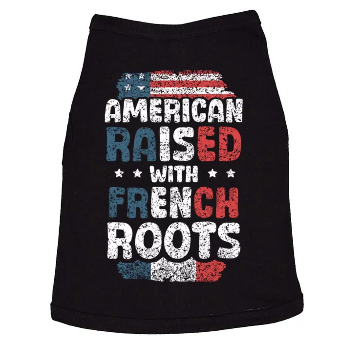 Funny Roots American French Us French American Flag Usa Doggie Tank