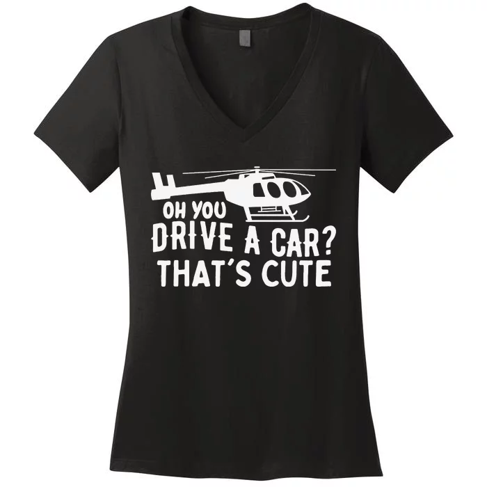 Funny Rotocraft Aviation Helicopter Pilot Women's V-Neck T-Shirt