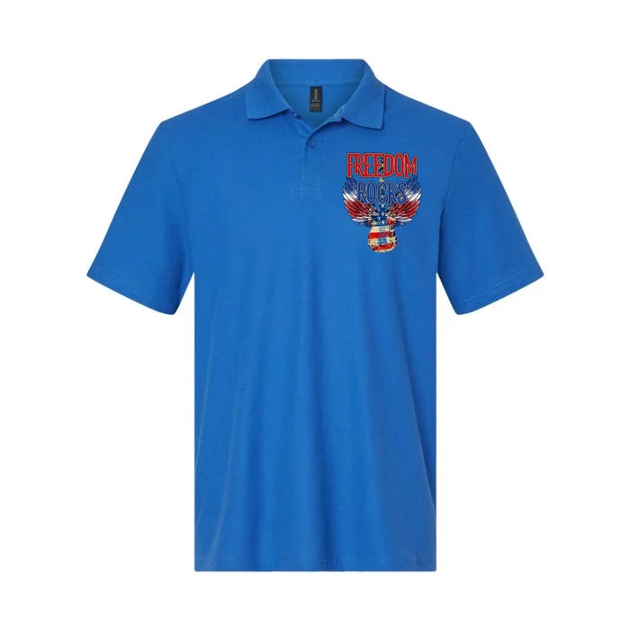 Freedom Rocks American Guitar Gift Softstyle Adult Sport Polo