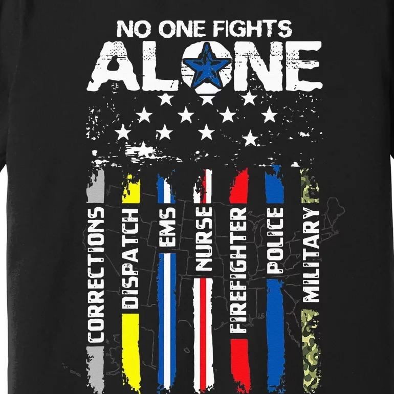 First Responders American Thin Line Police Fire Military EMS Premium T-Shirt