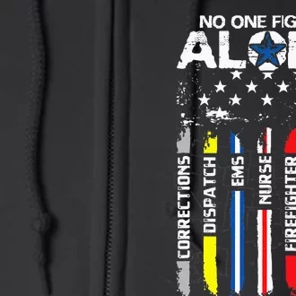 First Responders American Thin Line Police Fire Military EMS Full Zip Hoodie