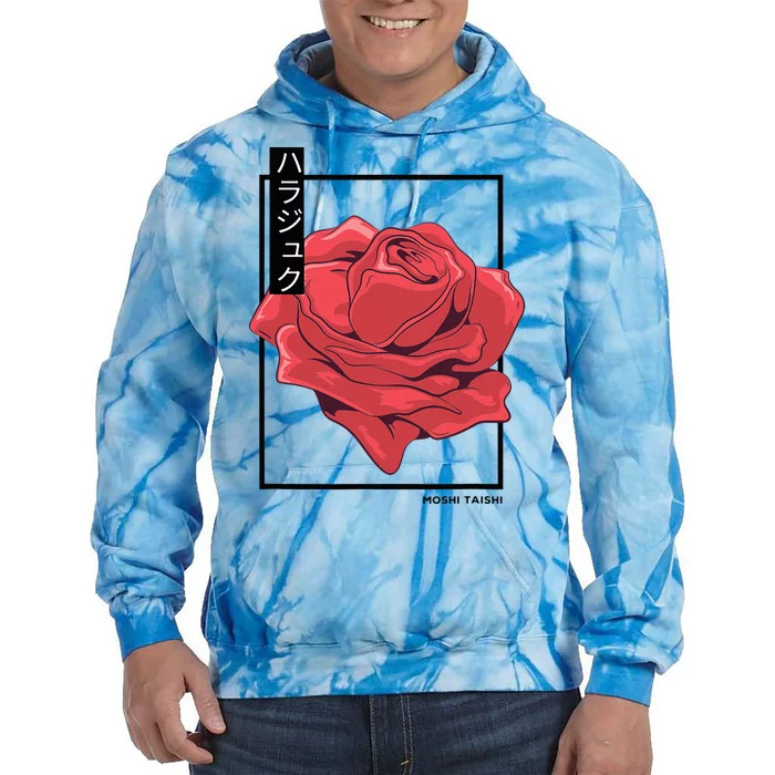 Floral Rose Art Japanese Flower Aesthetic Fashion Tie Dye Hoodie