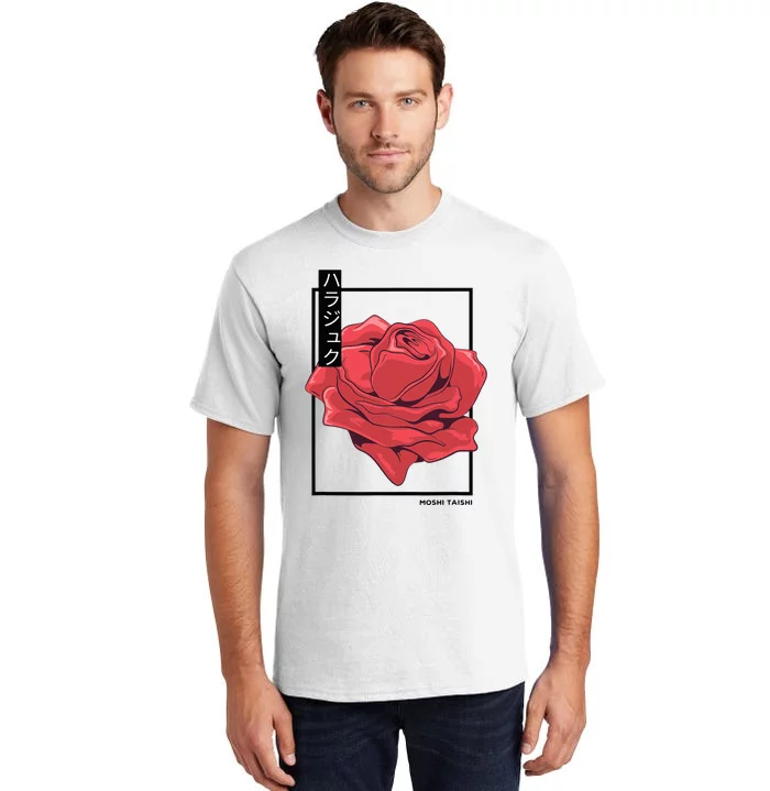 Floral Rose Art Japanese Flower Aesthetic Fashion Tall T-Shirt