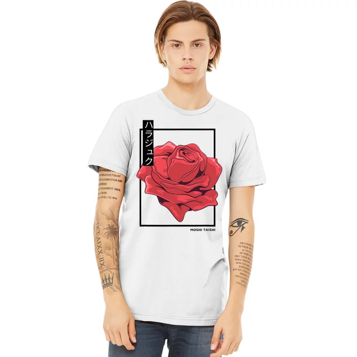 Floral Rose Art Japanese Flower Aesthetic Fashion Premium T-Shirt