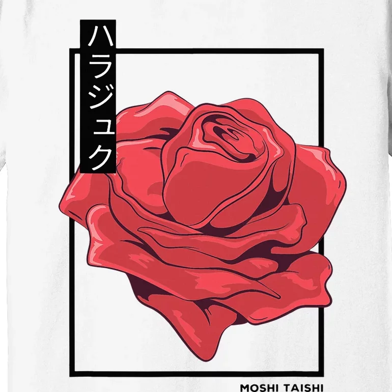 Floral Rose Art Japanese Flower Aesthetic Fashion Premium T-Shirt