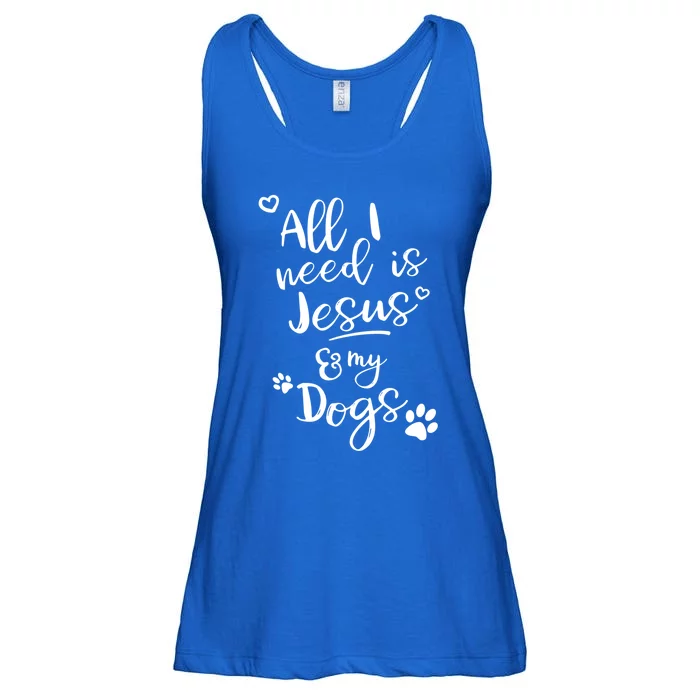 Fun Religious All I Need Is Jesus And My Dogs Cool Gift Ladies Essential Flowy Tank