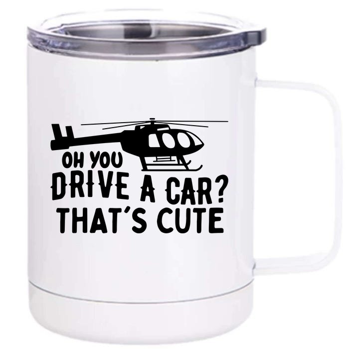 Funny Rotocraft Aviation Helicopter Pilot Front & Back 12oz Stainless Steel Tumbler Cup