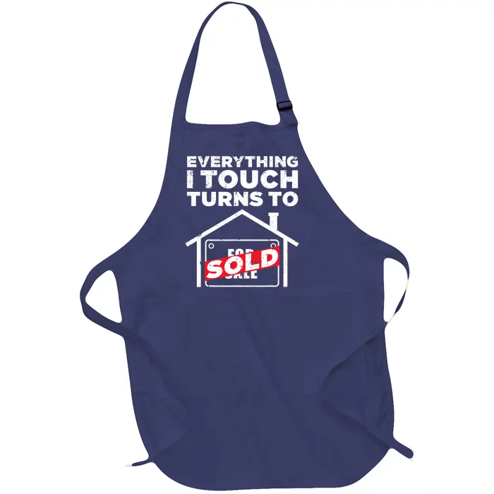 Funny Realtor Art Real Estate Agent Broker Design Full-Length Apron With Pocket