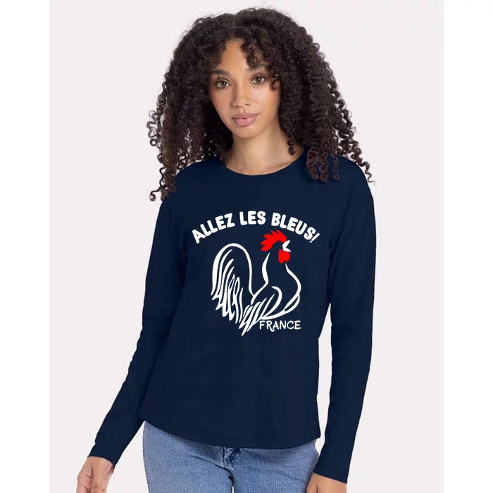 France Soccer Allez Les Bleus World Womens Cotton Relaxed Long Sleeve T-Shirt