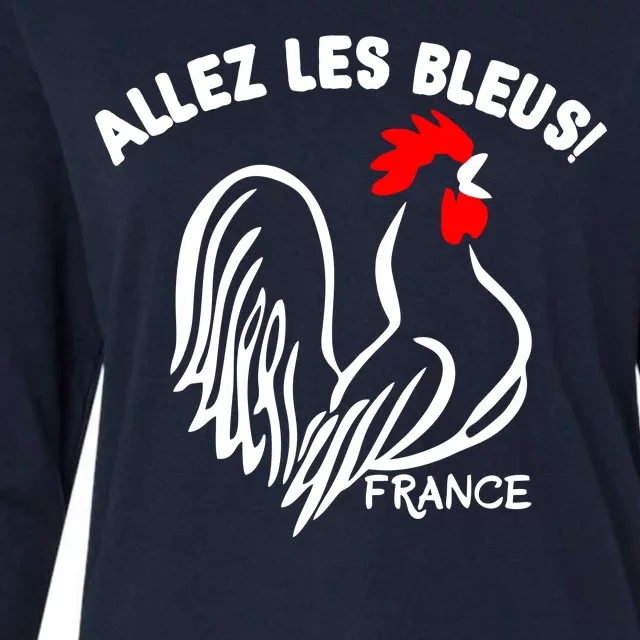 France Soccer Allez Les Bleus World Womens Cotton Relaxed Long Sleeve T-Shirt