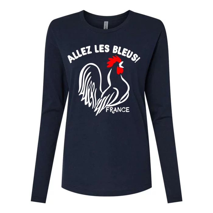 France Soccer Allez Les Bleus World Womens Cotton Relaxed Long Sleeve T-Shirt