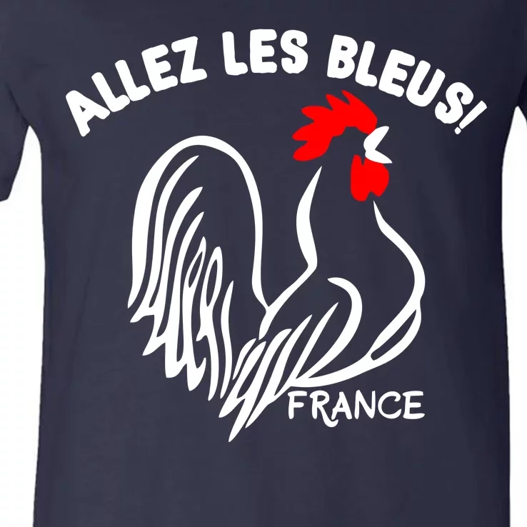 France Soccer Allez Les Bleus World V-Neck T-Shirt