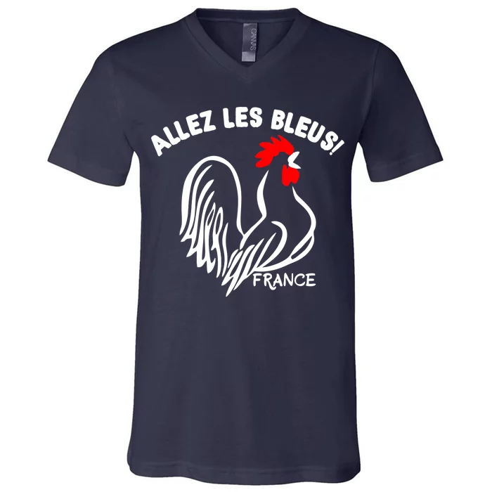 France Soccer Allez Les Bleus World V-Neck T-Shirt