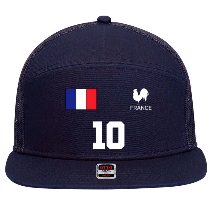 France Soccer Jersey 7 Panel Mesh Trucker Snapback Hat