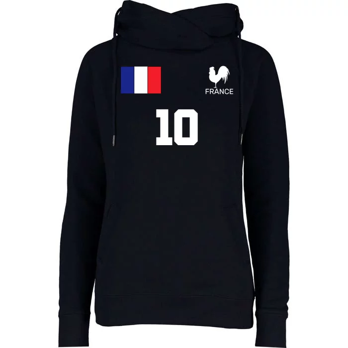 France Soccer Jersey Womens Funnel Neck Pullover Hood