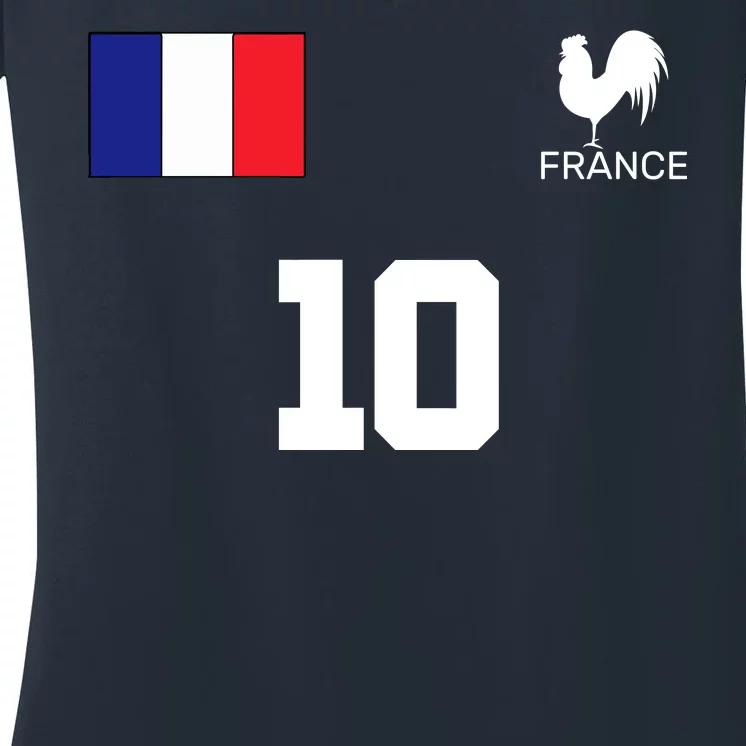 France Soccer Jersey Women's V-Neck T-Shirt