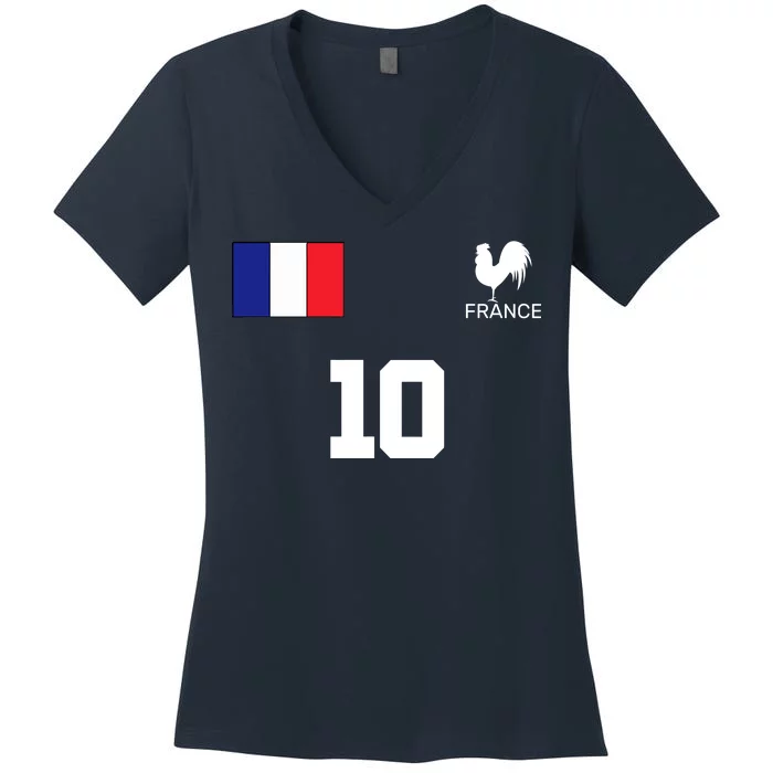 France Soccer Jersey Women's V-Neck T-Shirt