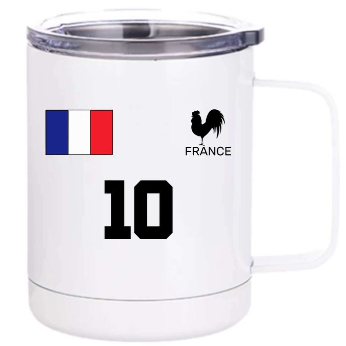 France Soccer Jersey Front & Back 12oz Stainless Steel Tumbler Cup