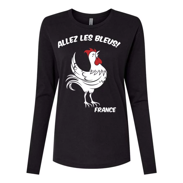 France Soccer World Allez Les Bleus Womens Cotton Relaxed Long Sleeve T-Shirt