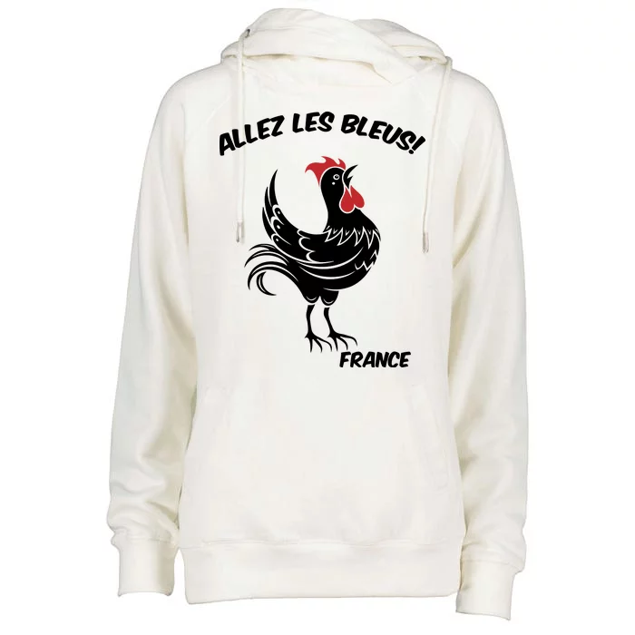 France Soccer World Allez Les Bleus Womens Funnel Neck Pullover Hood