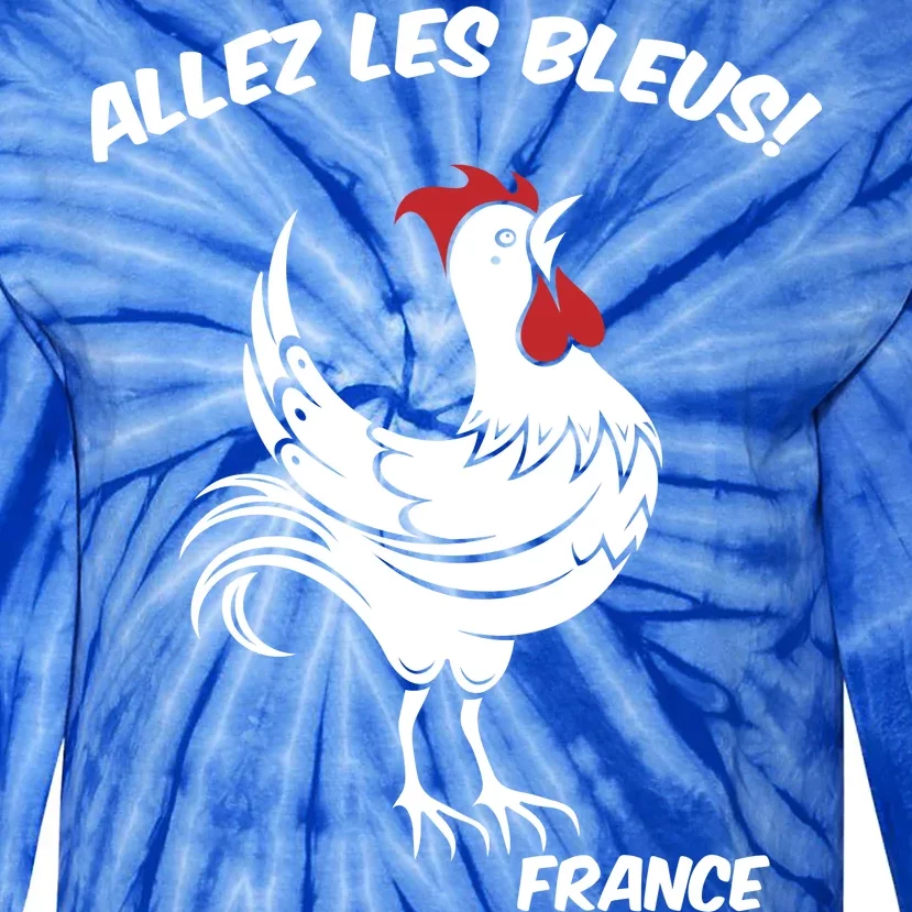 France Soccer World Allez Les Bleus Tie-Dye Long Sleeve Shirt