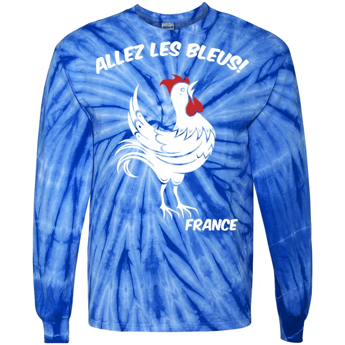 France Soccer World Allez Les Bleus Tie-Dye Long Sleeve Shirt