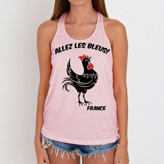 France Soccer World Allez Les Bleus Women's Knotted Racerback Tank