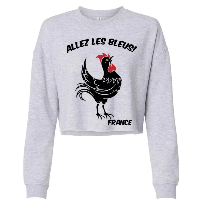 France Soccer World Allez Les Bleus Cropped Pullover Crew