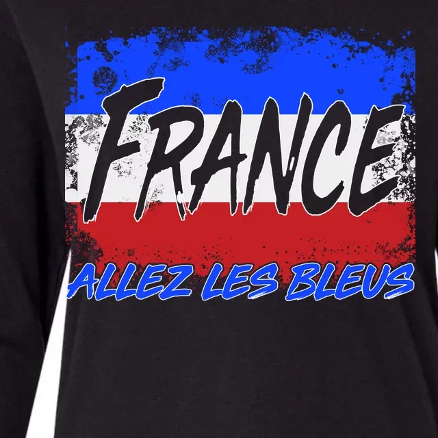 France Team Flag Allez Les Bleus Soccer Womens Cotton Relaxed Long Sleeve T-Shirt