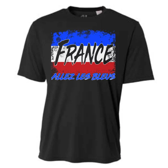 France Team Flag Allez Les Bleus Soccer Cooling Performance Crew T-Shirt