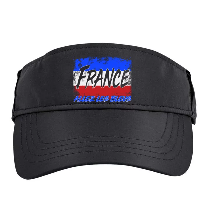 France Team Flag Allez Les Bleus Soccer Adult Drive Performance Visor