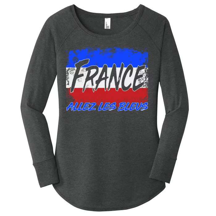 France Team Flag Allez Les Bleus Soccer Women's Perfect Tri Tunic Long Sleeve Shirt