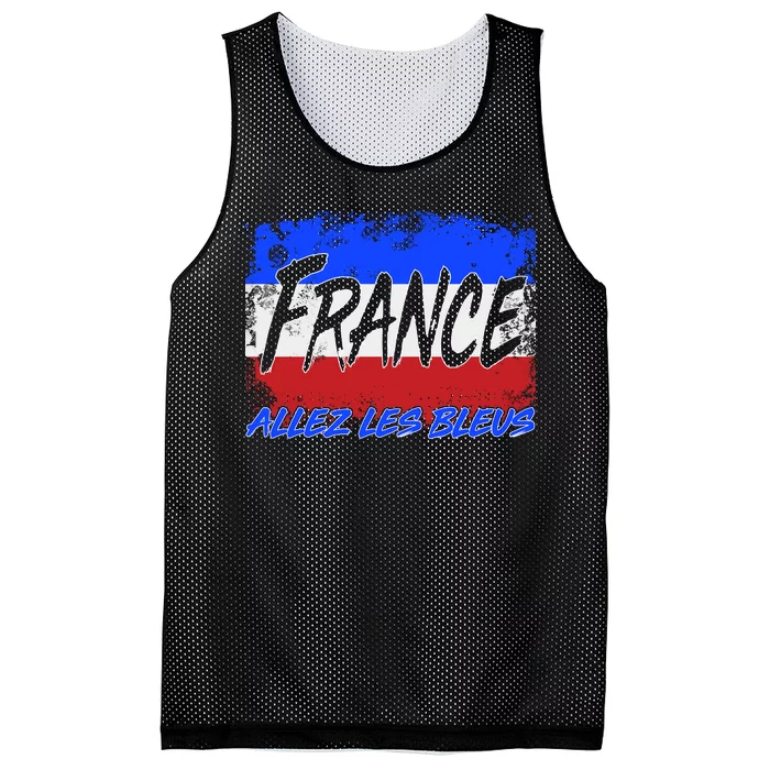 France Team Flag Allez Les Bleus Soccer Mesh Reversible Basketball Jersey Tank