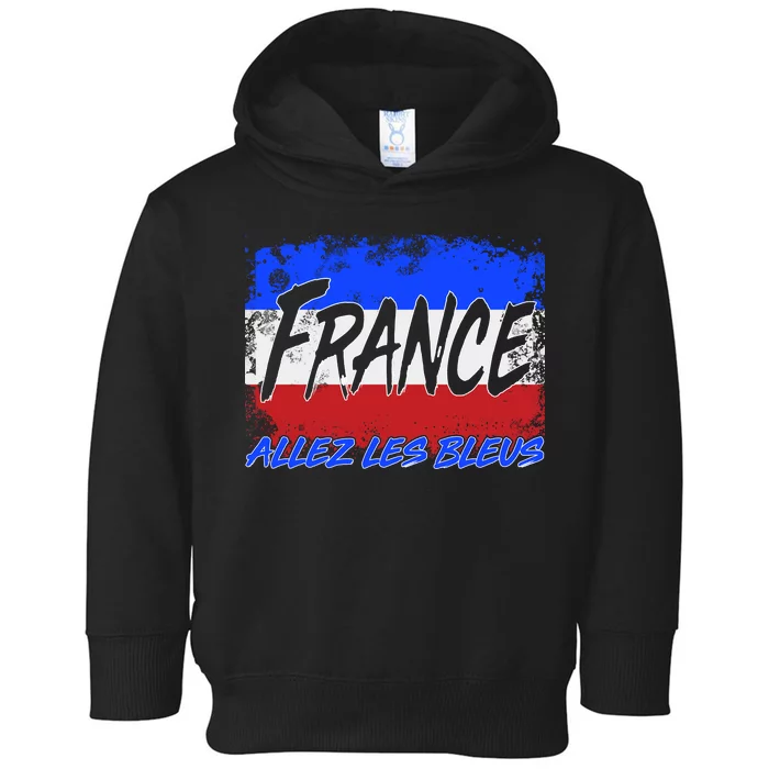 France Team Flag Allez Les Bleus Soccer Toddler Hoodie