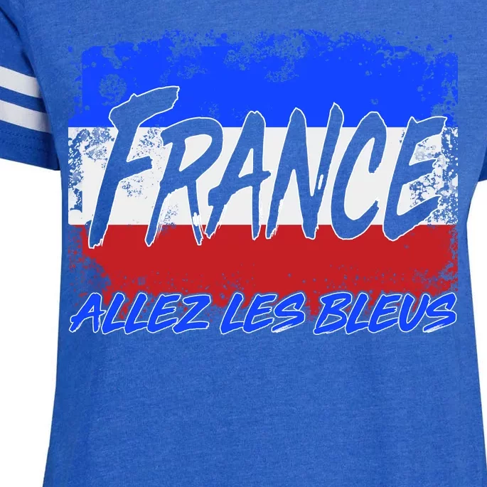 France Team Flag Allez Les Bleus Soccer Enza Ladies Jersey Football T-Shirt