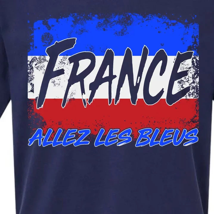 France Team Flag Allez Les Bleus Soccer Sueded Cloud Jersey T-Shirt