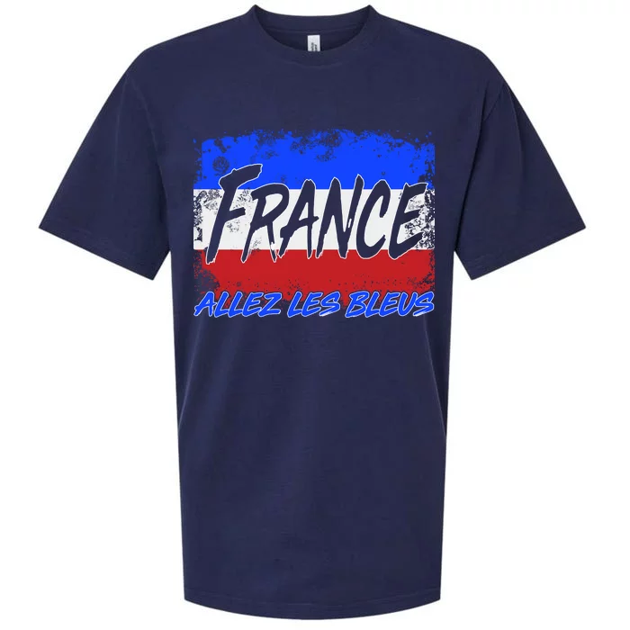 France Team Flag Allez Les Bleus Soccer Sueded Cloud Jersey T-Shirt