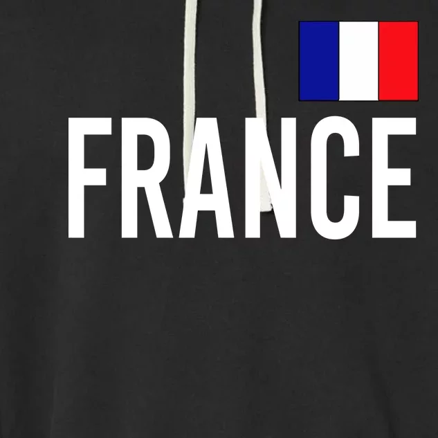 France Team Flag Logo Garment-Dyed Fleece Hoodie