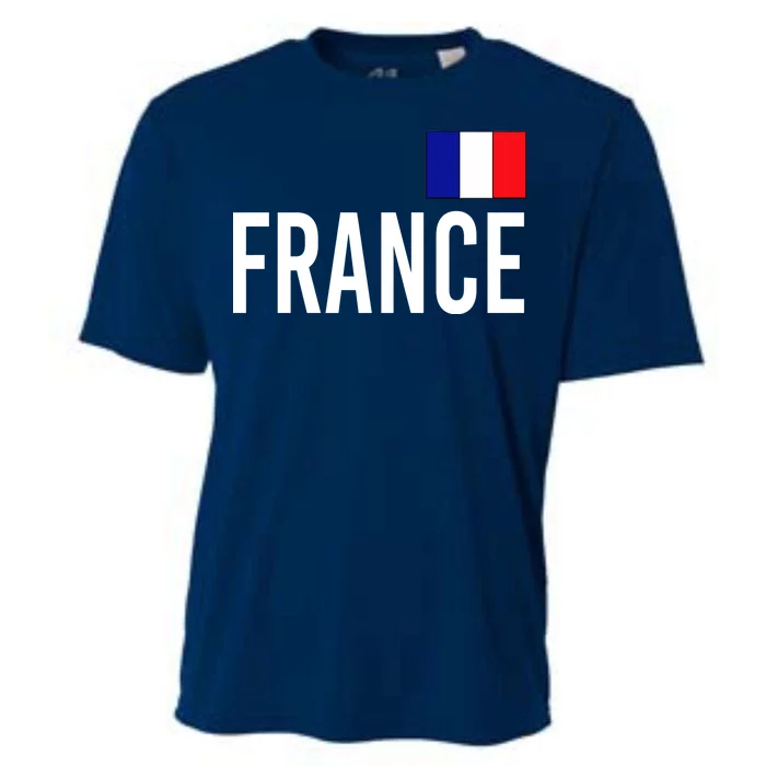 France Team Flag Logo Cooling Performance Crew T-Shirt