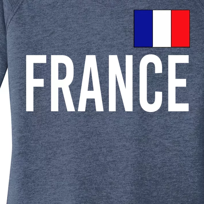 France Team Flag Logo Women's Perfect Tri Tunic Long Sleeve Shirt