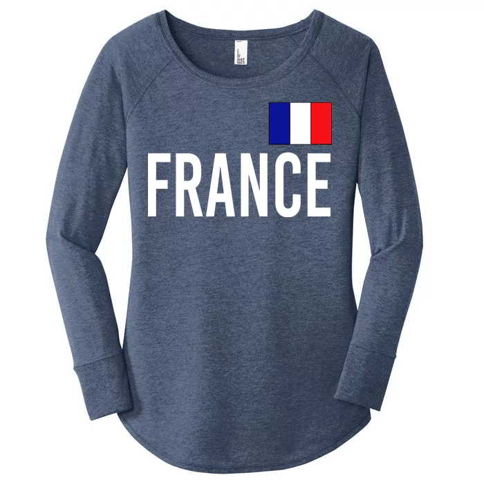 France Team Flag Logo Women's Perfect Tri Tunic Long Sleeve Shirt